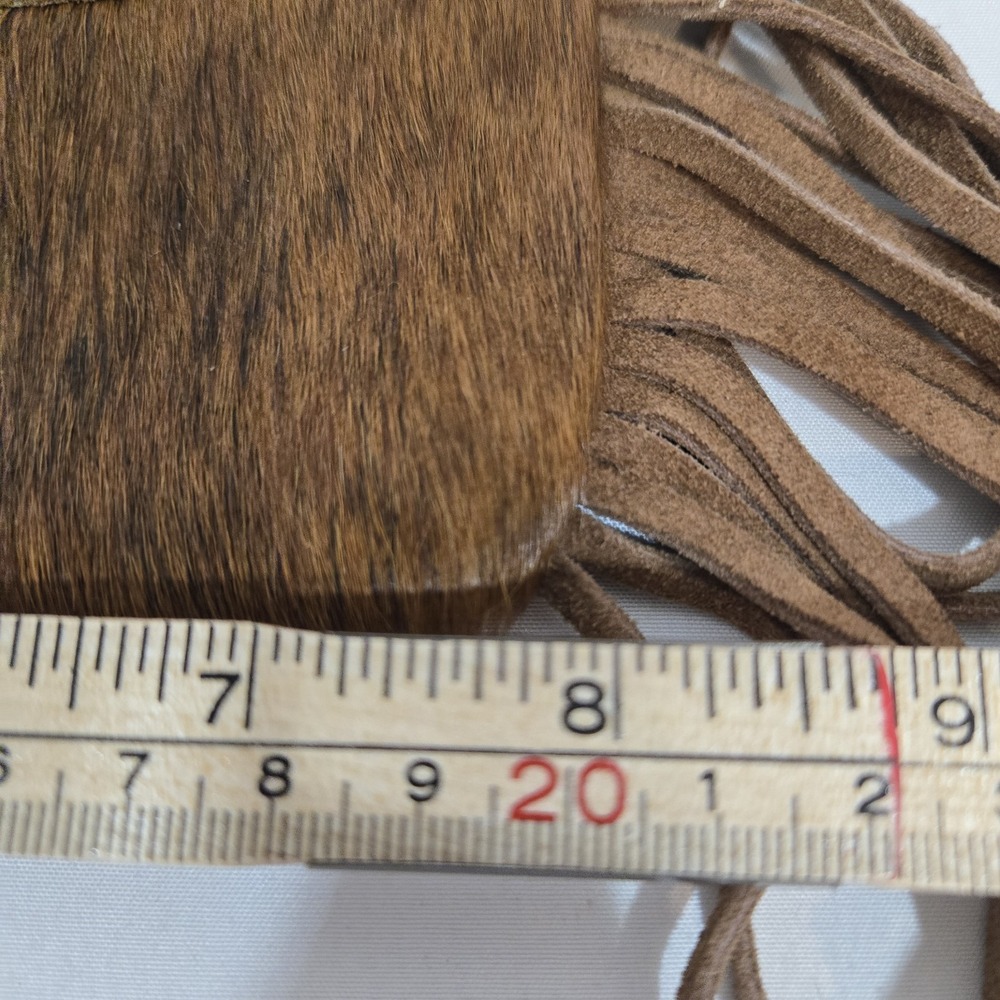 Montana West Genuine Leather Cowhide Fringe Crossbody Clutch Brown Western - Picture 11 of 14